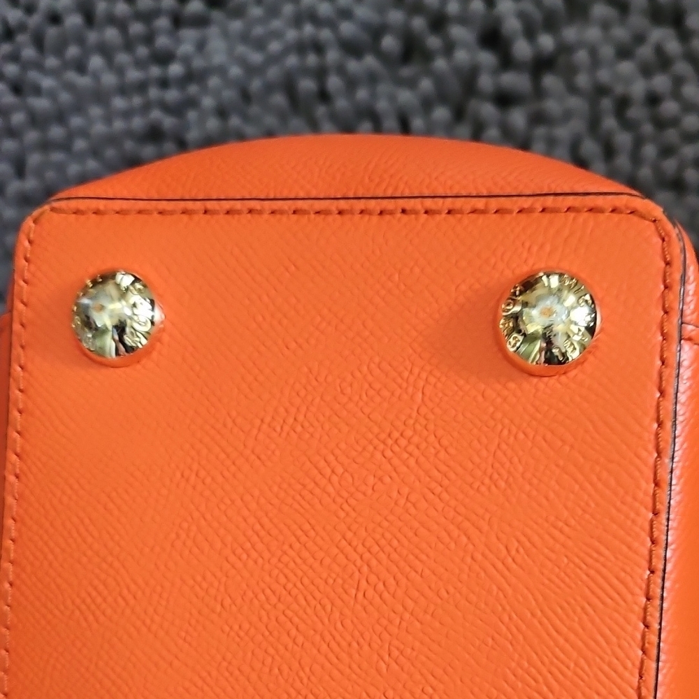 Michael Kors Orange Saffiano Leather Tote with Gold Charm - Picture 6 of 6